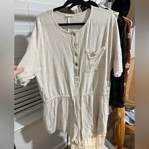 Linen blend romper